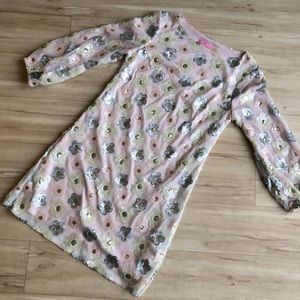 Beautiful blush sequin flower Isaac Mizrahi dress